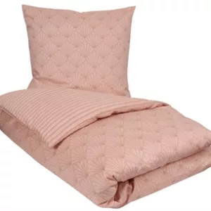 Sateng sengesett - 100% Bomullssateng - Fan peach - 150x210 cm