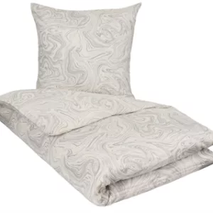 Sateng sengesett - 140x220 cm - 100% Bomullssateng - Marble light grey