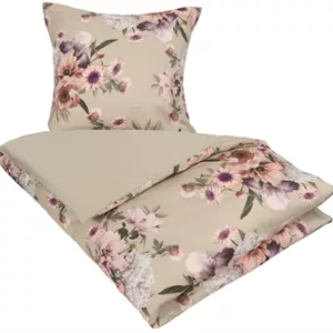 Sateng sengesett - Digitalprint - 140x220 cm - Sand flower - Excellent By Borg