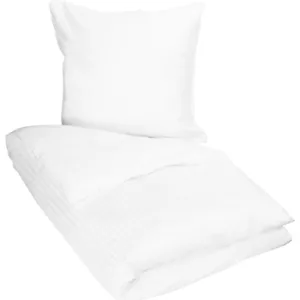 Sateng sengesett - Hvit sengetøy - Stripet - 140x220 cm