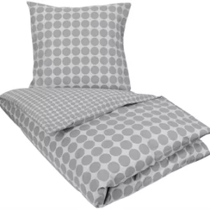 Sengesett 240x220 - Kingsize sengetøy - 100% bomull - Circle grey​​​​​​​ - Borg Living