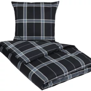 Sengesett 240x220 - Kingsize sengetøy - 100% Bomullssateng - Big check blue​​​​​​​