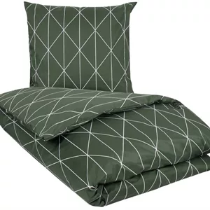 Sengesett 240x220 - Kingsize sengetøy - 100% Bomullssateng - Graphic harlekin grønn