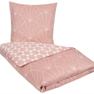 Sengesett 240x220 - Kingsize sengetøy - 100% Bomullssateng - Hexagon fersken