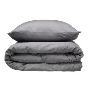 Sengesett 240x220/2x60x63 cm - Block Dark Grey - bomullssateng