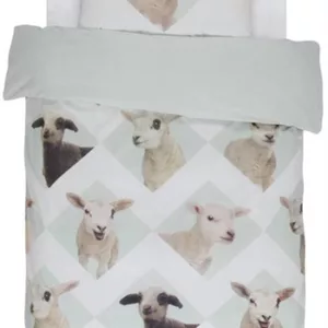 Sengetøy - 140x200 cm - Sengesett med lam - - 2 i 1 design - 100% bomull - Covers & Co