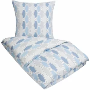 Sengetøy - 140x220 cm - Harlekin Blå - Microfiber sengesett