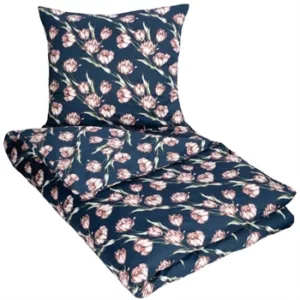 Sengetøy - 140x220 cm - Store blomster - Sengesett i 100% bomull