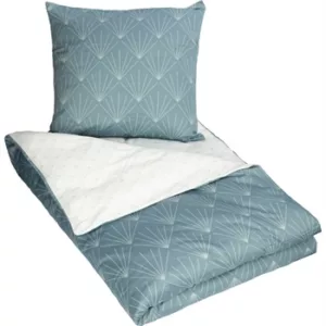 Sengetøy - 140x220 cm - Waves blue - Sengesett i 100% bomull