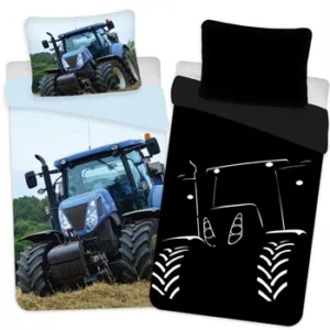 Traktorsengetøy - 140x200 cm - Traktorsengesett - Lysende sengetøy - 100% bomull