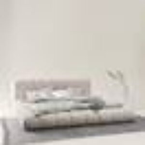 DERMY sengeramme 160 cm Eliseouter: champagne color leather /inside: offwhite color velvet