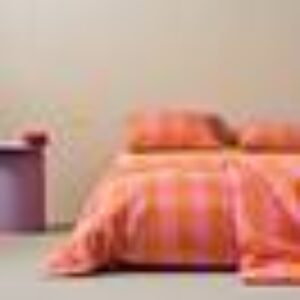 NAIMA sengesett enkeltseng Mandarin/tyggegummirosa