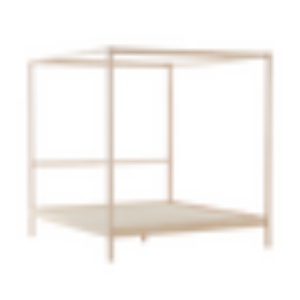 TIVEDEN sengeramme med himmelseng 160 cm Natur