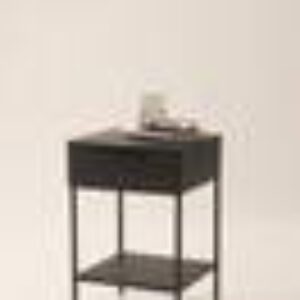 VERNON nattbord 30x36 cm Black mdf / metall