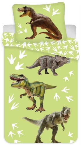 Dinosaur sengetøy – 100×140 cm – Dinosaurus – 2 i 1 design – 100% bomull