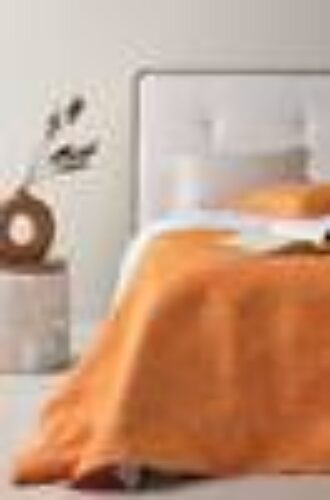 GINA sengeteppe – enkeltseng 180×260 cm Oransje