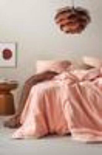 JONIE sengesett enkeltseng Blek fersken