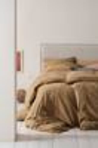 LOCRI sengesett enkeltseng – økologisk Sandgul