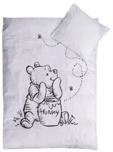 Ole Brumm sengetøy – 100×140 cm – Lyseblå – 2 i 1 design – 100% bomull