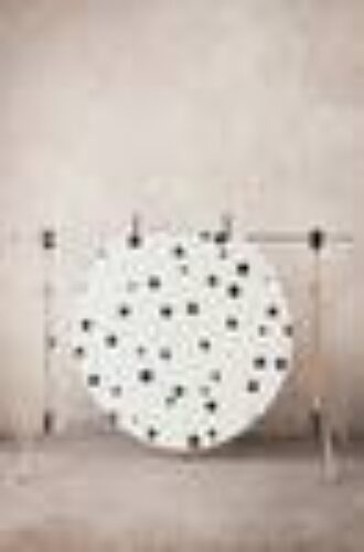 PUNTO luggteppe Ø 160 cm Hvit/svart