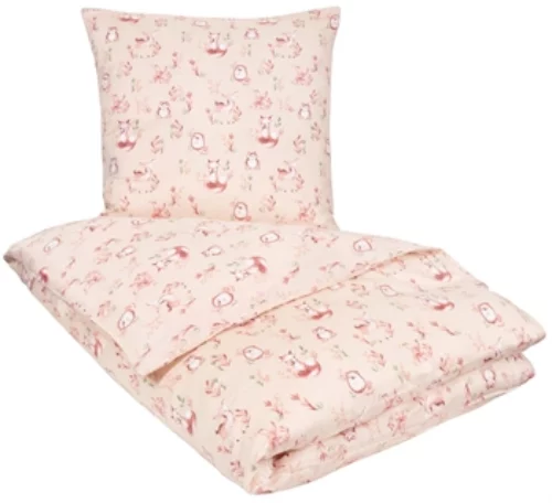 Sateng sengesett – 140×200 cm – 100% Bomullssateng – Animals wood​​​​​​​