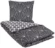 Sateng sengesett – 140×220 cm – Hexagon grå – 100% Bomullssateng