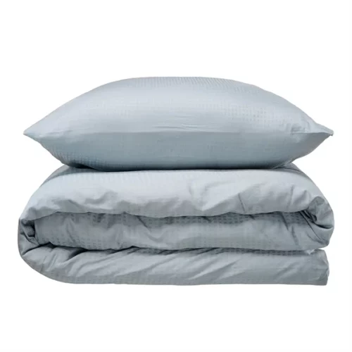 Sengesett 140×200/60×63 cm – Block Grey – bomullssateng