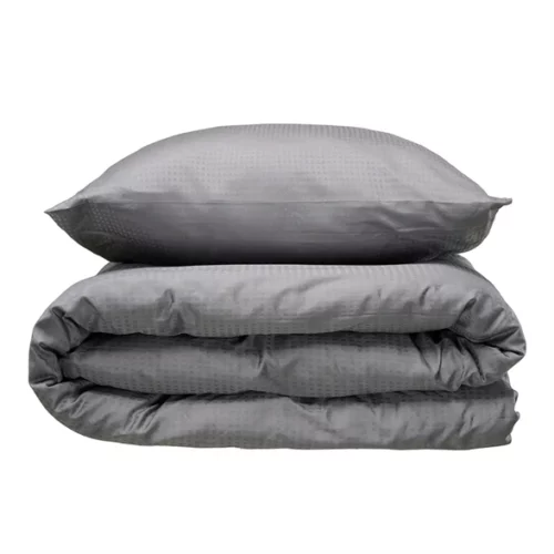 Sengesett 140×220/60×63 cm – Blocks Dark Grey – bomullssateng
