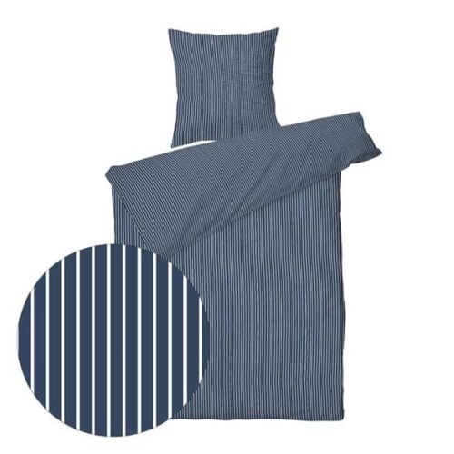 Sengesett 200×220/2x60x63 cm – Blokhus Marineblå – bomullssateng