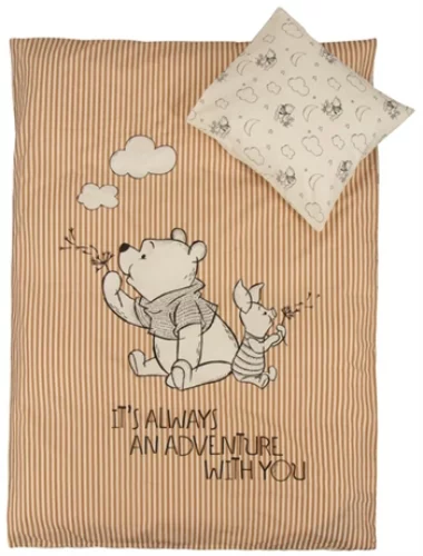 Sengetøy – 100×140 cm – Peter plys og Grisling – 2 i 1 design – 100 % bomull