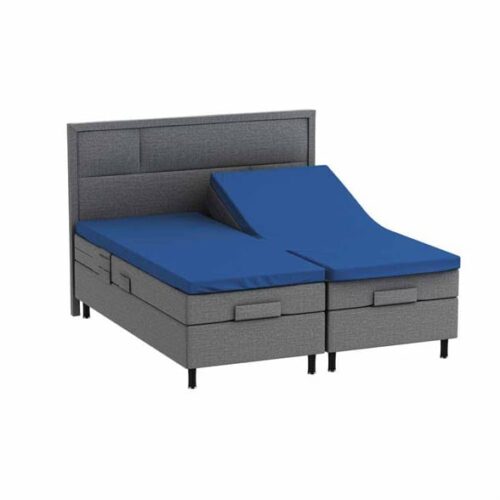 Splittlaken 180×200 cm – 2 splitt – organisk bomullssateng – mørkeblått