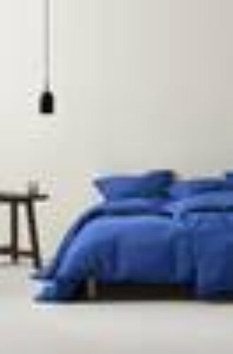 TOM sengesett enkeltseng – økologisk Koboltblå